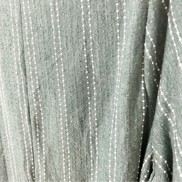 W5 Striped Pullover Knit Top with Three Quarter Split Ruffled Bell Sleeve 💚🤍 - Picture 6 of 6